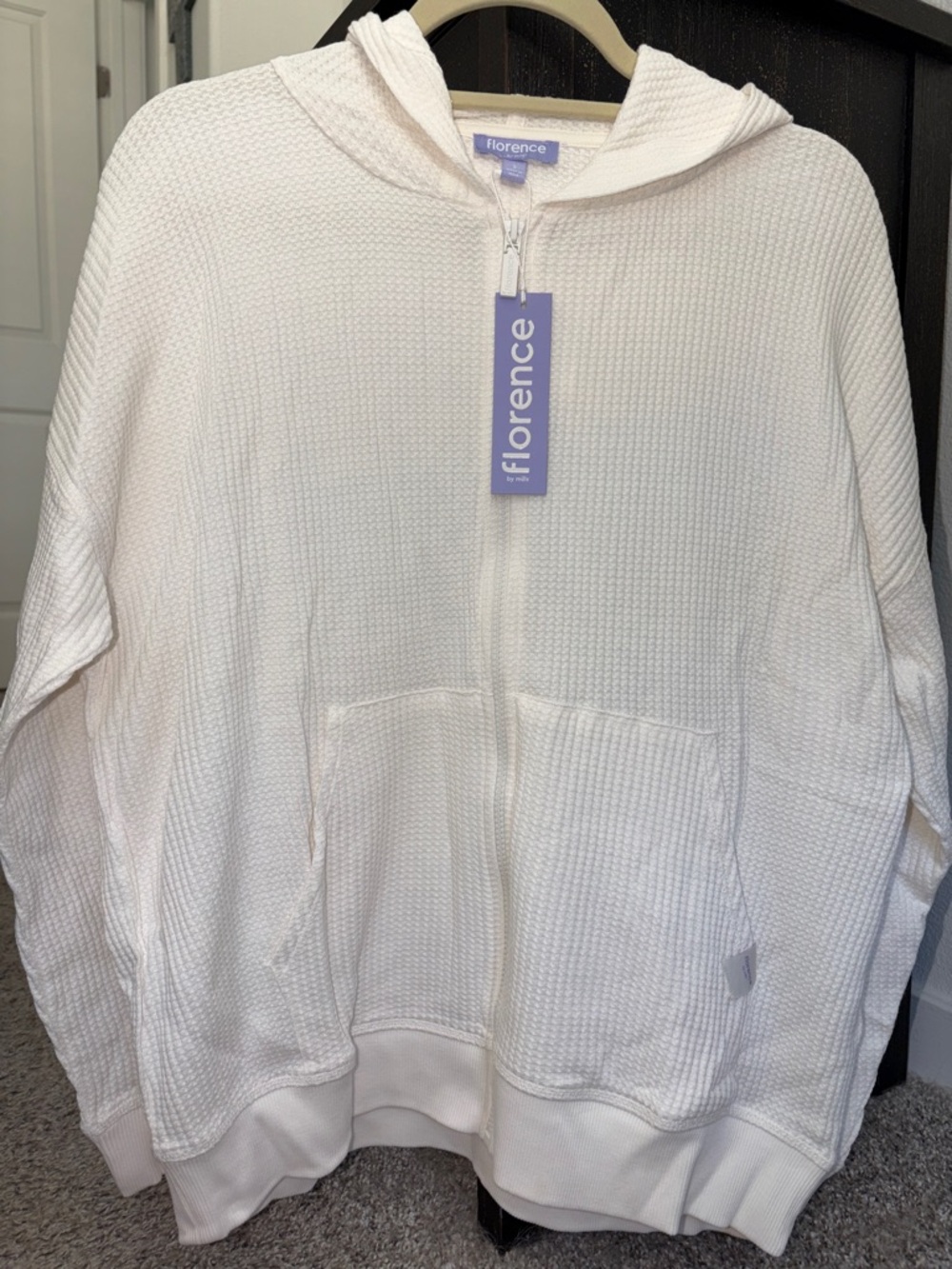 Florence by Mills Oversize Thermal Zip Hoodie - Brand New/Size Small